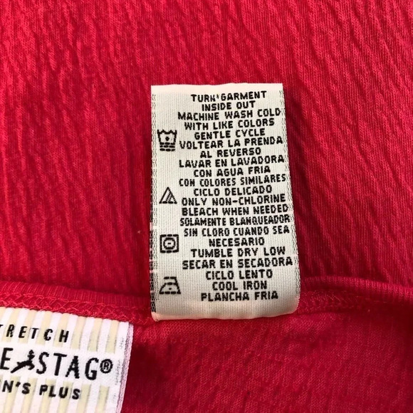 White Stag Red Textured Tunic Top Womens Plus Size Button Up Blouse Shirt - Picture 10 of 14